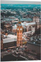 Vlag - Big Ben met Andere Gebouwen in Londen, Engeland - 60x90 cm Foto op Polyester Vlag