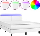 vidaXL-Boxspring-met-matras-en-LED-kunstleer-wit-140x200-cm