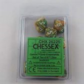 Chessex 10 x D10 Set Gemini - Gold-Green/White