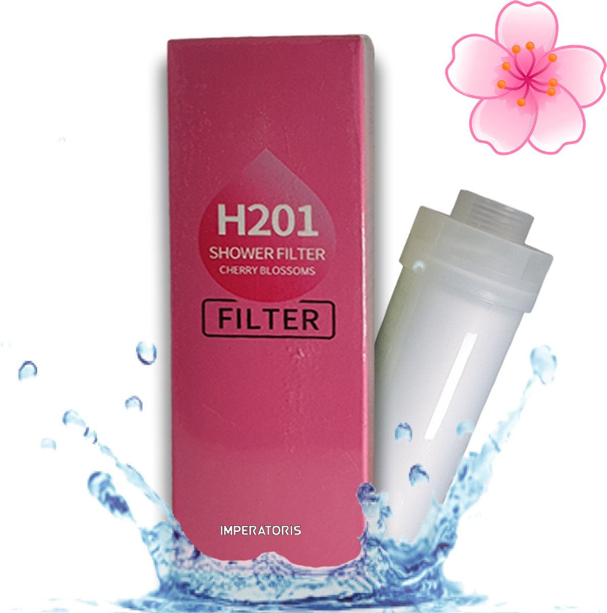 Imperatoris | Douchefilter- Waterfilter Voor Douchekop met Geur - Shower Filter - Kraanfilter - Spa Gevoel - Cherry Blossoms
