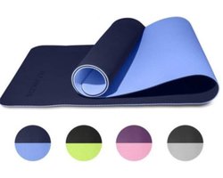 Rankos Sport Fitnessmat – 183 cm x 61 cm x 0.6 cm – Blauw – Yoga Mat - Sport mat - Inclusief draagriem – Hoogwaardige kwaliteit trainingsmat - Anti Slip mat - 100% Huidvriendelijk & Duurzaam