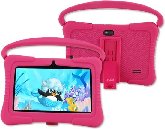 CB-Goods Kindertablet - Tablet - 7 Inch - Ouderlijk toezicht - Android 10.0 - Langdurig gebruik - Kids Proof - 16GB - Kindertablet vanaf 3 jaar - Videoland - Netflix - Gratis Beschermende Hoes - Roze