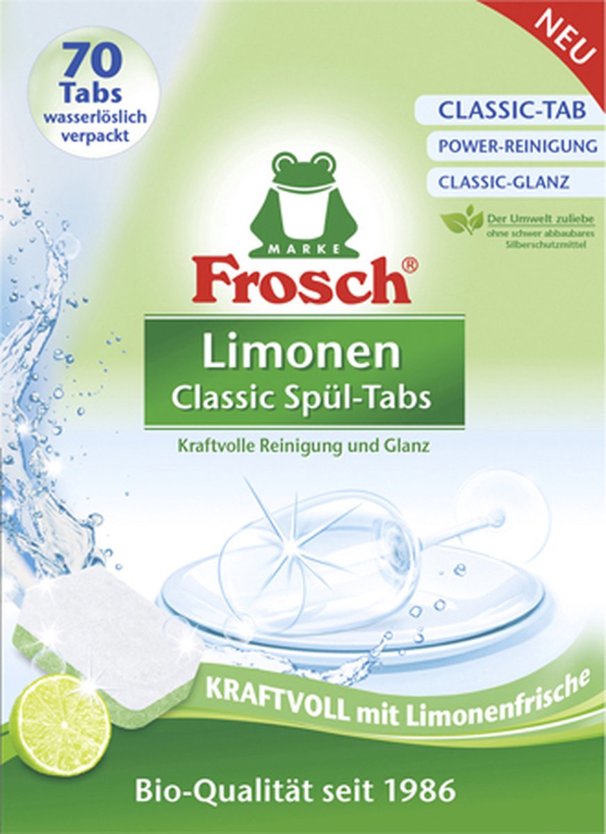 Goedkoopste Frosch - Vaatwastabletten Classic Limoen - 70 tabs
