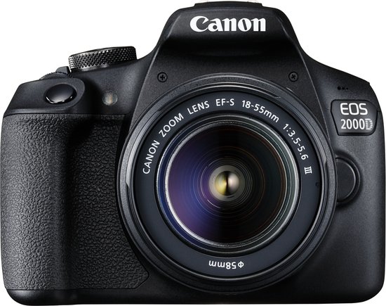 Canon EOS 2000D + 18-55mm f/3.5-5.6 + 16GB + Cameratas SB130 - Zwart