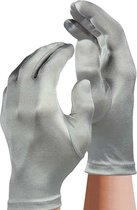 Apollo - Satijnen handschoen - Gala handschoenen - 20 cm - Wit - One size - Lange handschoenen verkleed - accessoires - Carnaval