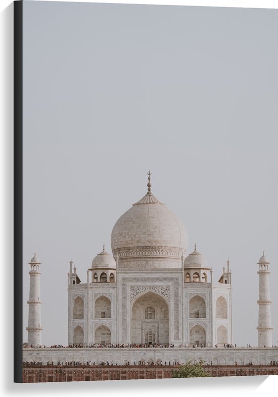 Canvas - Taj Mahal - India - 60x90 cm Foto op Canvas Schilderij (Wanddecoratie op Canvas)