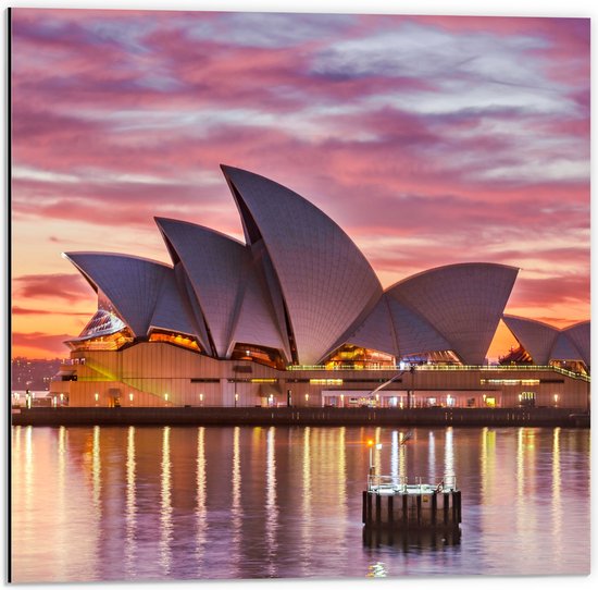 Dibond - Sydney Opera House - Australië - 50x50 cm Foto op Aluminium (Wanddecoratie van metaal)