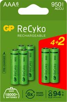 GP Batteries 201231, Oplaadbare batterij, AAA, Nikkel-Metaalhydride (NiMH), 1,2 V, 6 stuk(s), 950 mAh