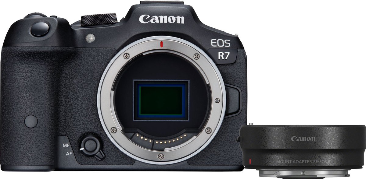 Canon EOS R7 + EF- R MILC body 32,5 MP CMOS 6960 x 4640 Pixels Zwart