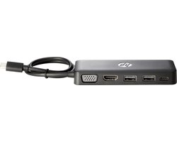 HP USB-C Travel HUB dockingstation voor mobiel apparaat Tablet/smartphone Zwart