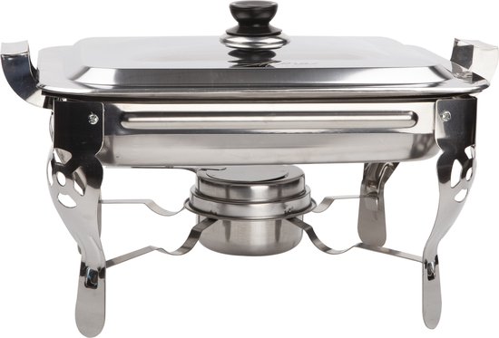 Roestvrij staal Chafing Dish Buffet Chafer Set Warming Tray met Voedselpan en Alcohol Oven voor Bruiloft, Partijen, Banket, Catering Evenementen
