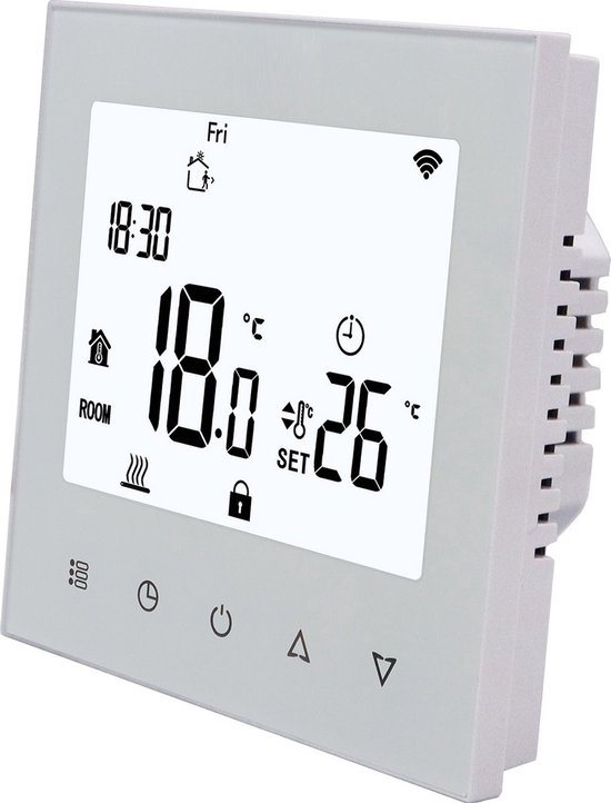 Elektrische vloerverwarming thermostaat programmeerbaar touch screen PRF-78  wit | bol.com