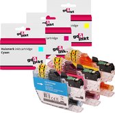 Go4inkt compatible met Brother LC-3213 c/m/y inkt cartridges cyaan/magenta/yellow - 3 stuks