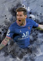 Poster Lionel Messi PSG - Paris Saint German - Posters geschikt om in te lijsten - Voetbal Poster Messi - 61 x 91,5 cm (A1+)
