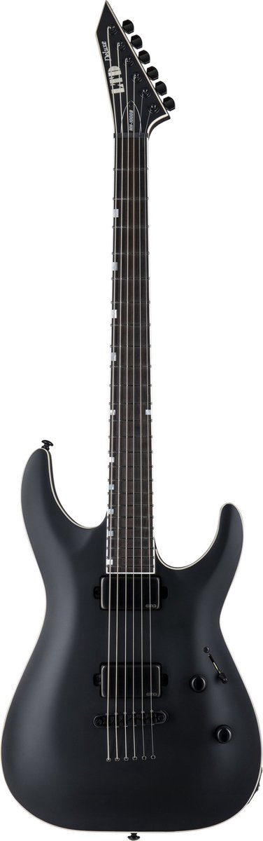 ESP LTD MH-1000 Baritone Black Satin - ST-Style elektrische gitaar