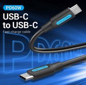 Vention Hoogwaardige Kwaliteit USB C (Type C) NAAR USB-C 2.0 (Type C) OPLAADKABEL ZWART VOOR iPad, Samsung,Huawei, Oppo enz..