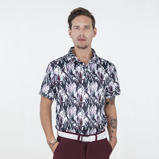 Func Factory mannen Polo Leaf print maat L van Func Factory — afbeelding 4