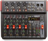 Console de mixage - Vonyx VM-KG08 - Console de mixage 8 canaux Bluetooth, DSP, lecteur mp3 et interface audio USB