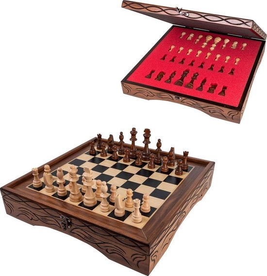 Schaakbord houten schaakstukken - Schaakspel - Schaakset - - Chess - 40 bol.com
