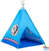 Maxenza Let's Play 8172 Indianen Tipi Wigwam Tent voor Kinderen - Binnen- & Buitenshuis - Houten Frame - 120 x 120 x 150 cm - 3+
