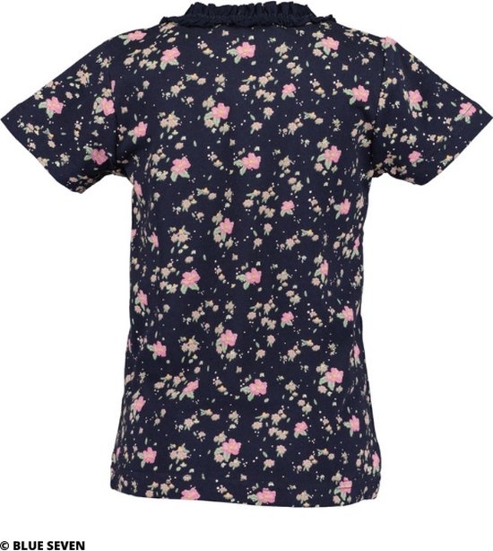 T-shirt Donna Oversize Blue Seven Con Stampa Tropicale, 100% Cotone, Maniche Corte - 2