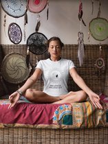 Shirt - Breath in breath out - Wurban Wear | Grappig shirt | Yoga | Unisex tshirt | Meditatie | Yoga kleding | Yoga mat | Wit