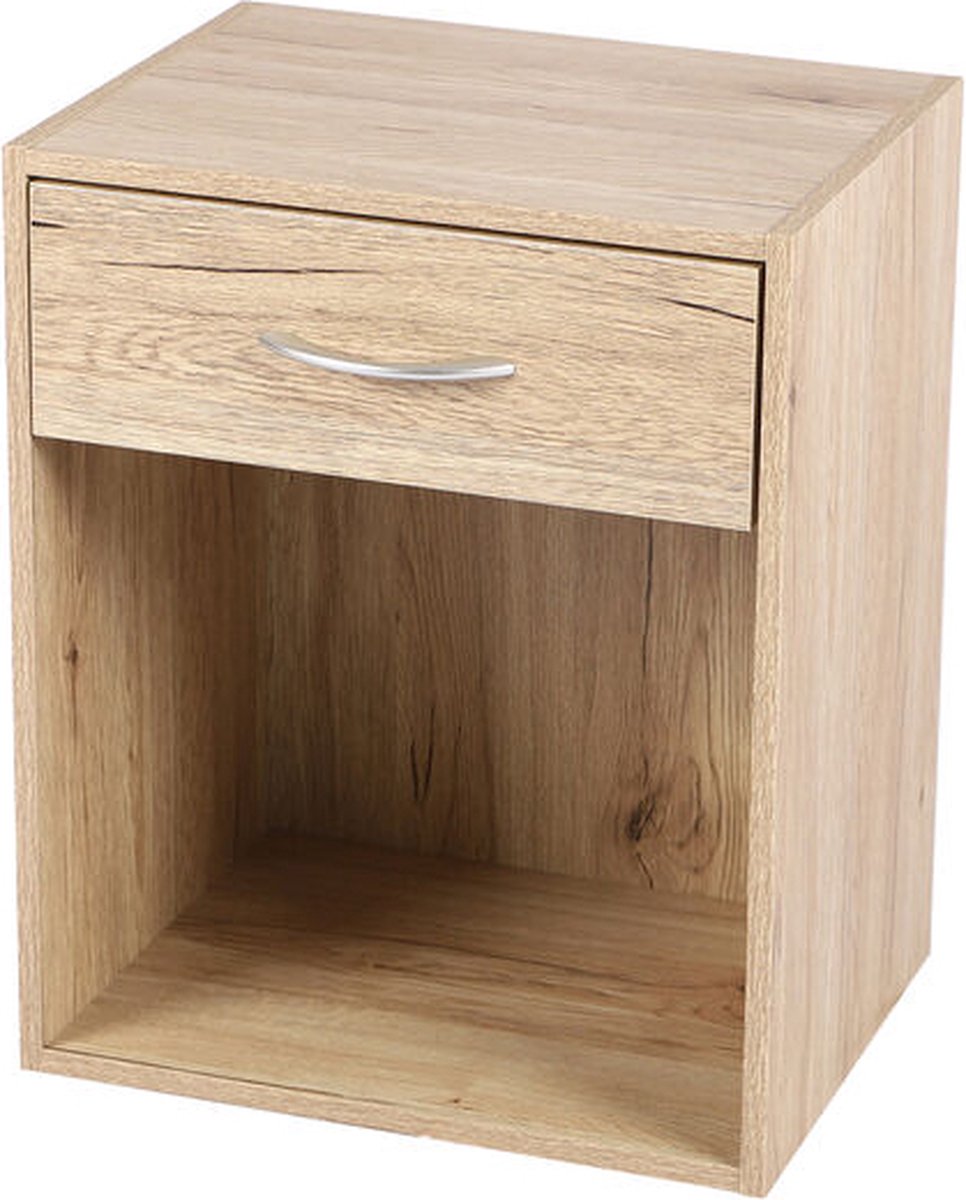 Urban Living Nachtkastje - Open Nachtkast met Lade - 39x30x48cm beige