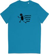 T Shirt Dames Heren - Hardlopers - Quote Grappig - Joggers - Blauw - Maat XS