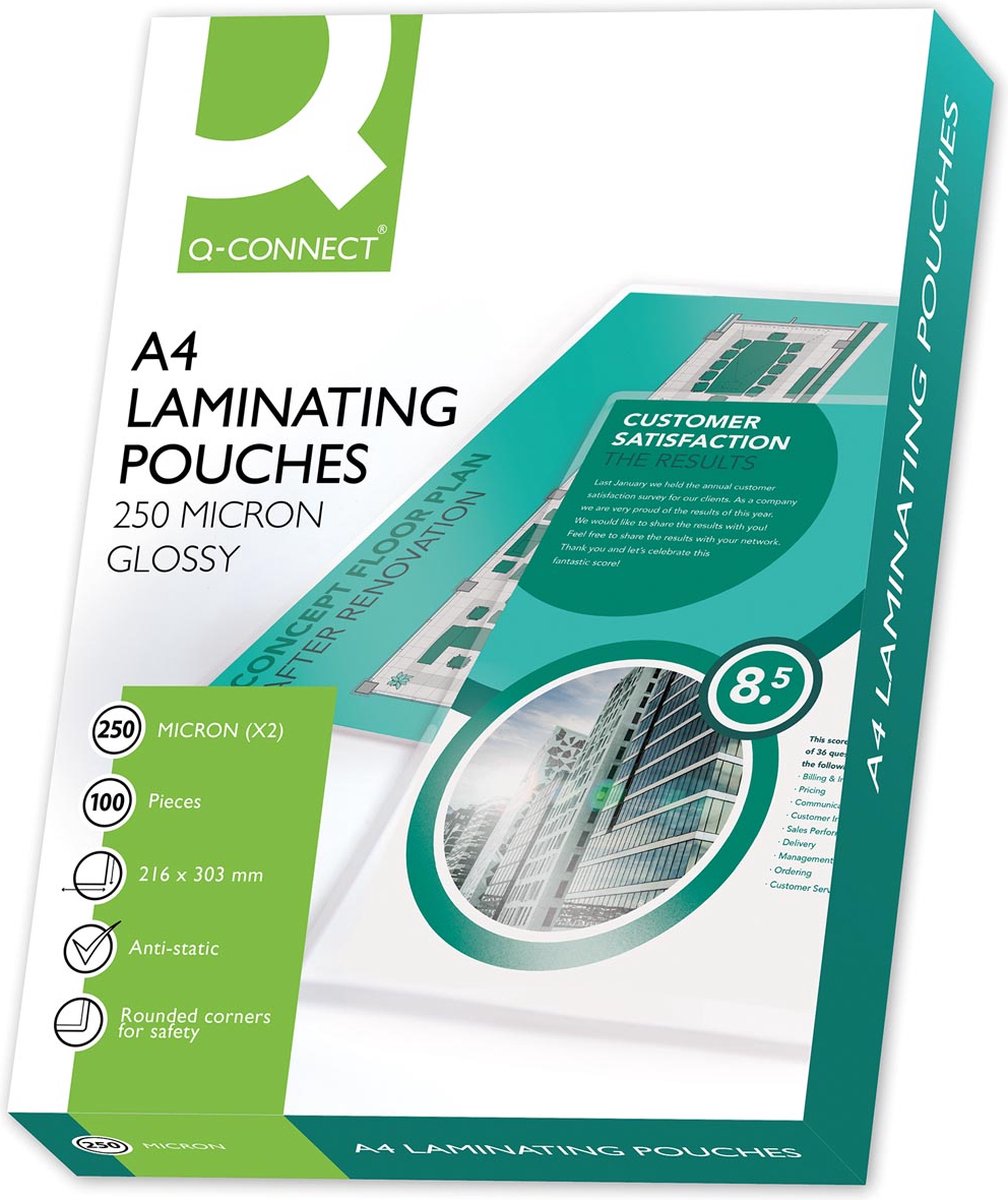 Q-CONNECT lamineeretui A4 2x 250 micron 100 stuks 6 stuks