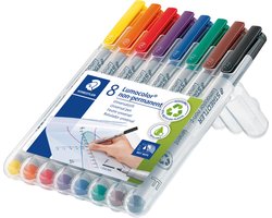 STAEDTLER Lumocolor F non-permanent pen - Box 8 kleuren