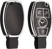 Autosleutel hoesje - TPU Sleutelhoesje - Sleutelcover - Autosleutelhoes - Geschikt voor Mercedes- zwart - A3 - Auto Sleutel Accessoires gadgets - Kado Cadeau man - vrouw