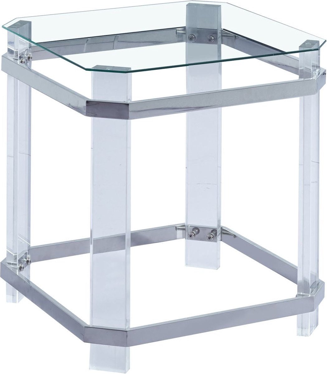 Linne Bijzettafel Clear Silver 50CM