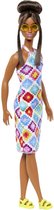 Barbie Fashionistas - Jurk met gekleurd patroon - Barbie pop