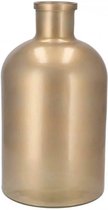 JECO Fles - mat goudkleurig - 36 cm - metaal - transparant - decoratie fles - vaas