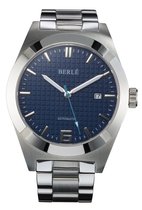 Berlé Watches Blue Dial - Herenhorloge - Automatisch uurwerk - Blauwe wijzerplaat - RVS schakelband