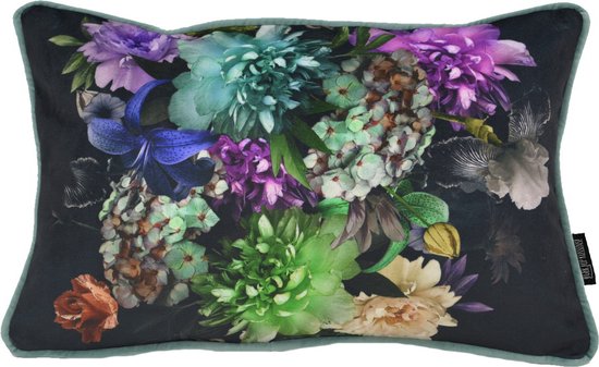 Sierkussen Velvet Pied-De-Poule Flower | 30 x 50 cm | Polyester