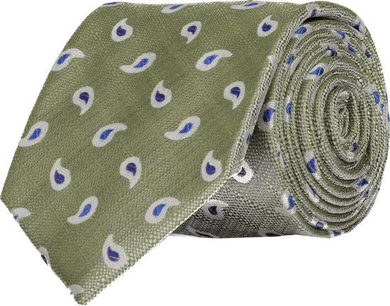 Luxe visgraat bos groene tweed stropdas, Groen, Eén maat