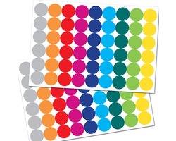 foto van Stippen Stickers - Label Stickers Beschrijfbaar - 108 Stippen Stickers 19 mm - Topkwaliteit - Stickervellen - Organizer Stickers - Stickers Planner - Stippen Stickers Gekleurd - Markeringspunten - Ronde Stickers - Etiketten Stickers - Label Stickers