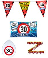 30 jaar verjaardag versiering pakket verkeersbord incl. Gevelvlag | 30 jaar versiering | 30 jaar feestje