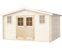EASTWALL Dubbele tuindeur glas – Blokhutdeuren – Schuurdeuren – Tuinhuisdeuren – 150 x 180 cm – Onbehandeld vurenhout – Plexiglas ruit - Inclusief hang- en sluitwerk