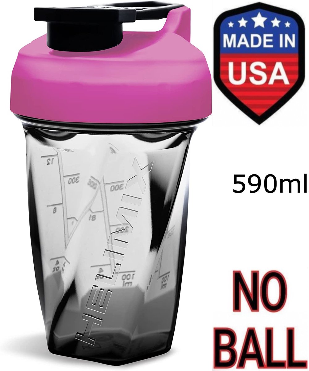 Goedkoopste Helimix Vortex Shaker beker - Kleur Roze - 590ml - Geen blending bal of garde nodig - Beste draagbare pre-workout wei-eiwit fitness beker - Mixt Cocktails, Smoothies en Shakes - Bidon is vaatwasserbestendig