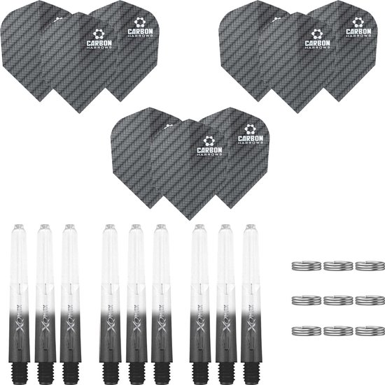 KOTO - Excalibur 90% Darts 21 Gram, Dartpijlen, Zwart & Zilver, Darts Set Incl. 3 Barrels, KOTO Flights Shafts & Dartwallet