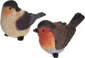 Figurines décoration Jardin/ maison set de 2x oiseaux - polystone - 12 cm
