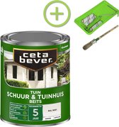 CetaBever Schuur & Tuinhuis Beits - Zijdeglans - RAL9001 - 750 ml Inclusief 6 delige beitsset