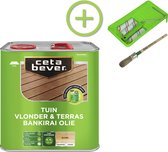 CetaBever Tuin Vlonder & Terras Bankirai Olie - Transparant- Blank - 2,5 liter Inclusief 6 delige beitsset