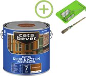 CetaBever Buiten Deur & Kozijn Meester Beits - Glans - Donker Eiken - 2,5 liter Inclusief 6 delige beitsset