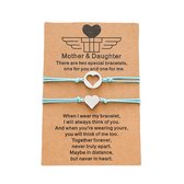Bracelets d'amitié pour 2 avec Hartjes - Mère et fille - Bracelets bleus - Bracelet BFF sur carte cadeau - Pax Amare