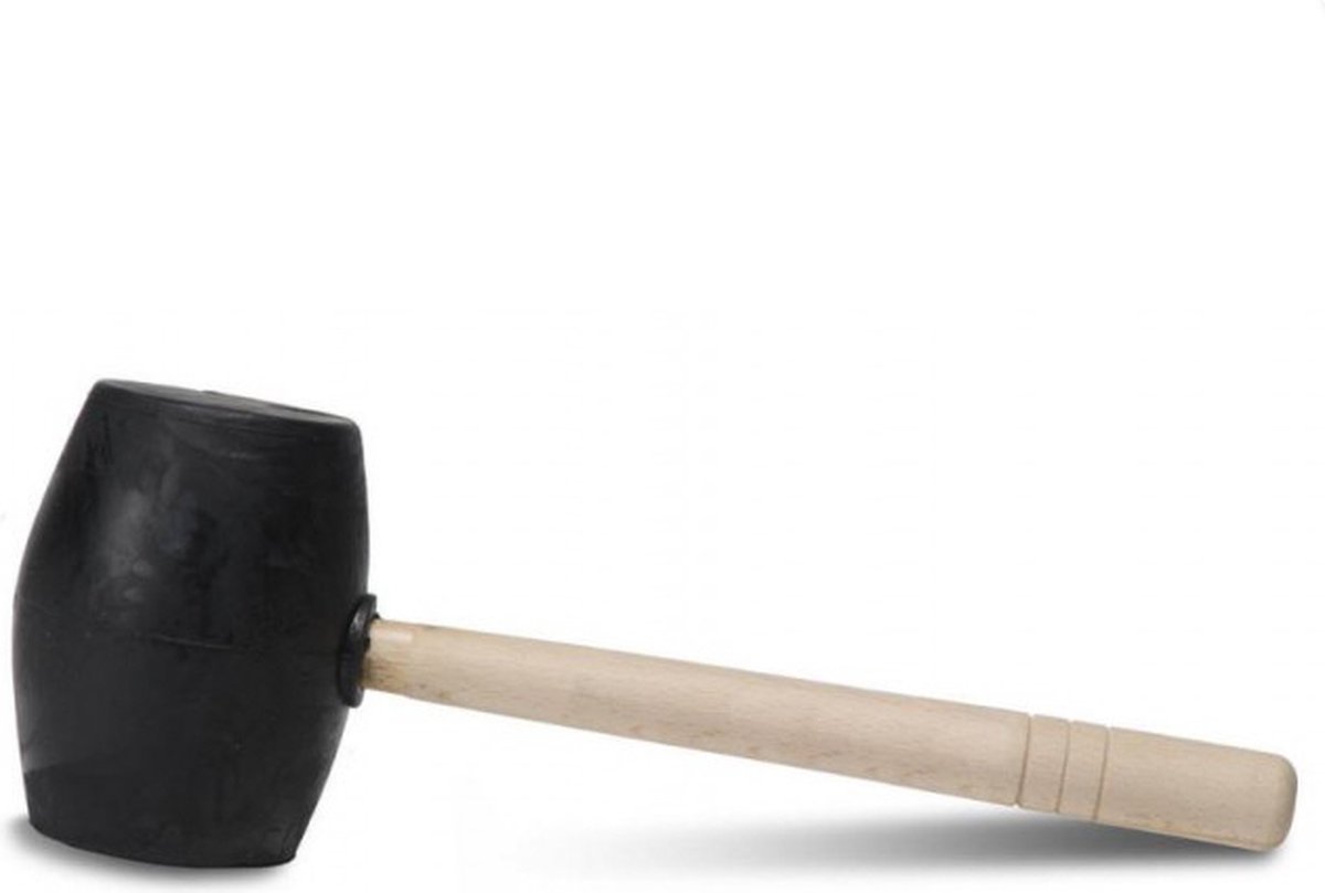 Rubi - Rubberen Hamer - 750g - Zwarte Kop - Houten Steel