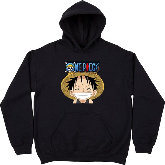 Luffy Big Smile hoodie zwart One Piece