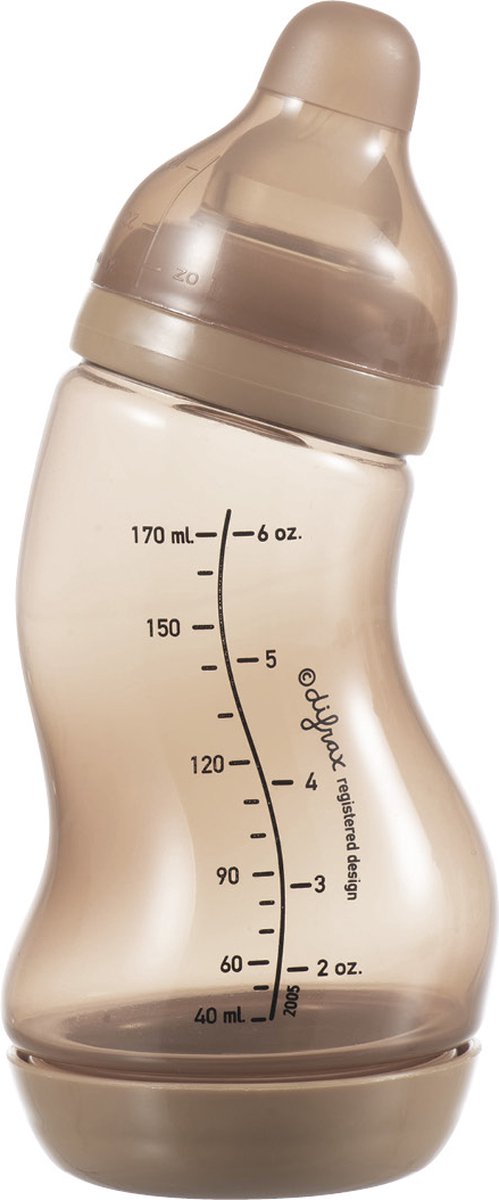 Difrax Babyfles 170 ml Natural - S-Fles - Anti-Colic - Lichtbruin - 1 stuk - Difrax